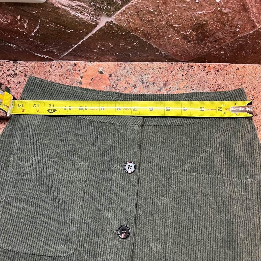 Green Corduroy Button-Front Girls Skirt size S - Picture 4 of 5